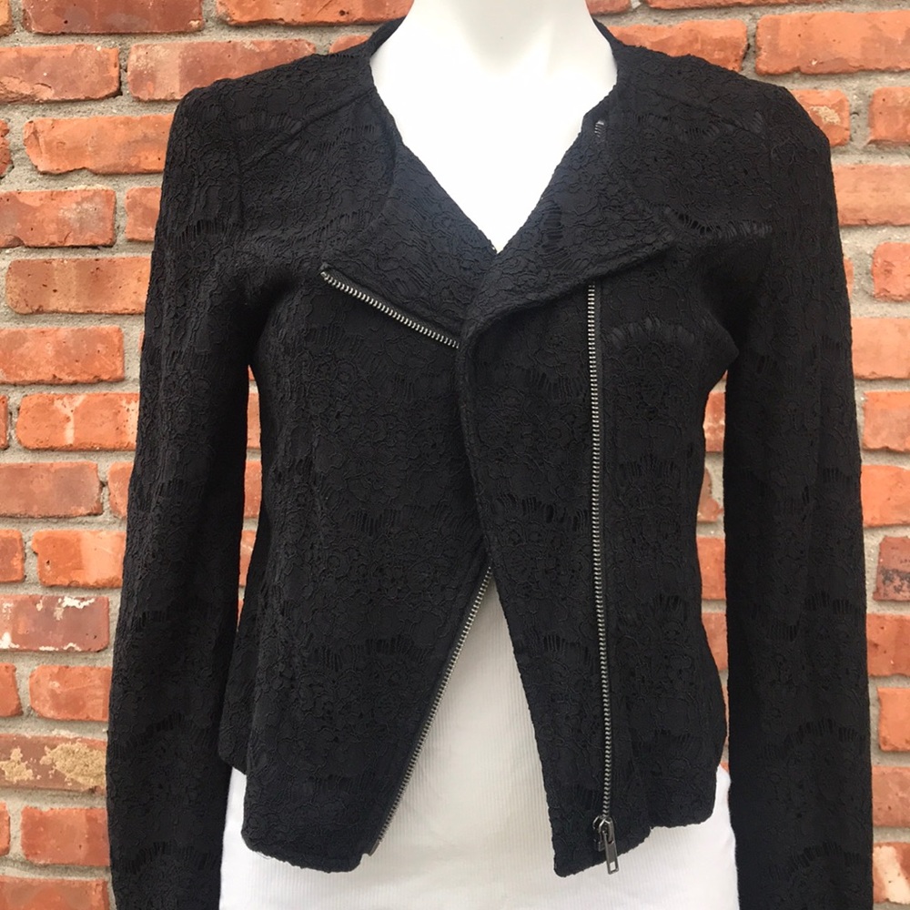 Black Lace Dress Jacket with zipper - Picture 4 of 7